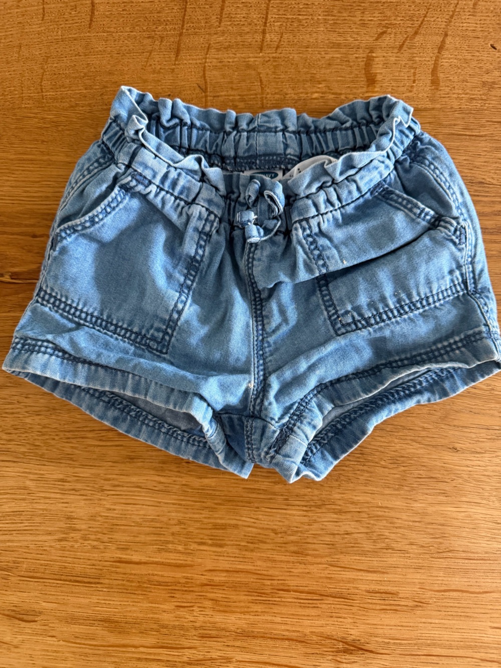 Old Navy Light Blue Denim-Style Elastic Waist Kids Shorts